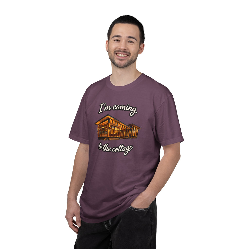 Cottage Cabin T-Shirt: "I'm Coming to the Cottage" Relaxed Heated Rivalry Retreat Tee