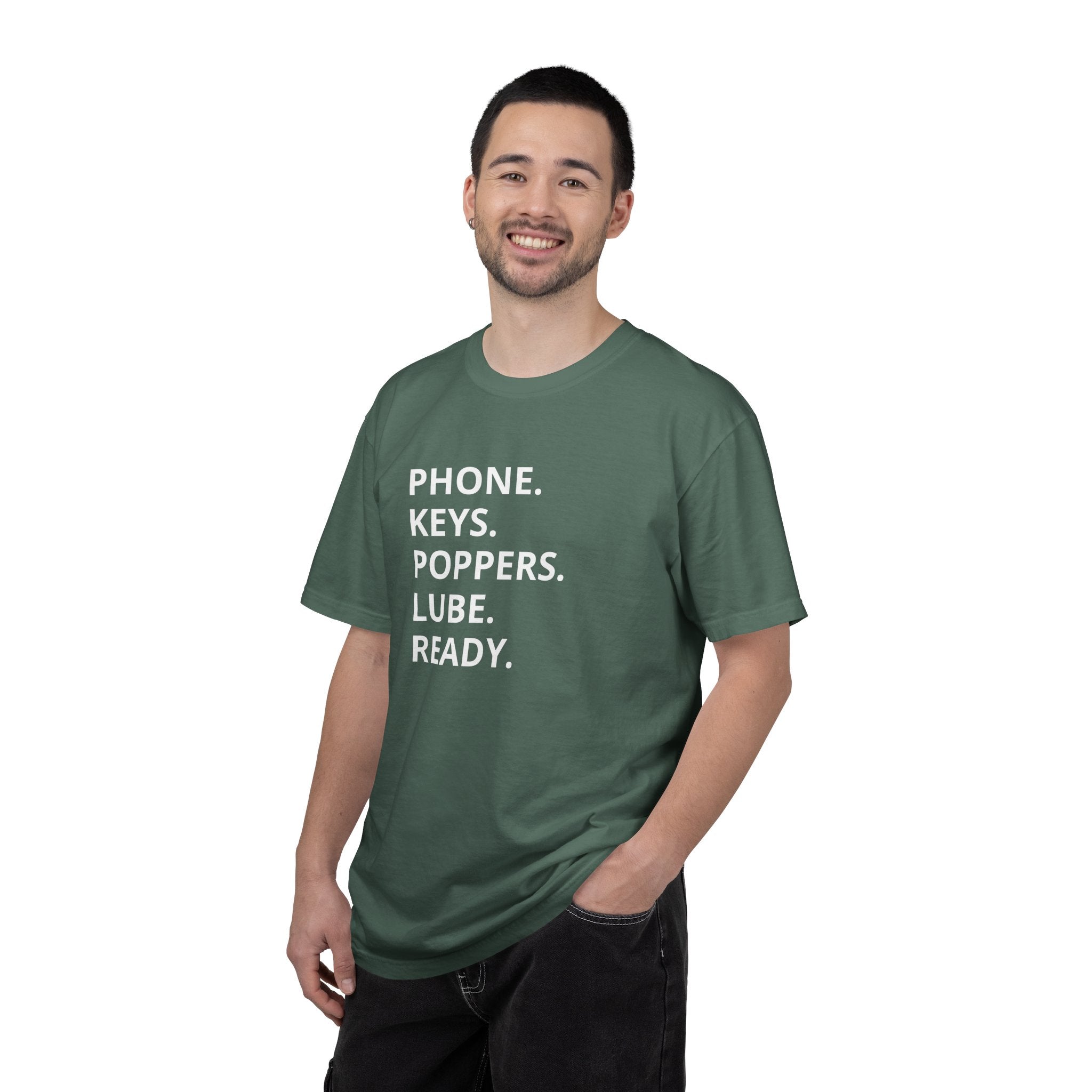LGBT "Phone. Keys. Poppers. Lube. Ready." T-shirt