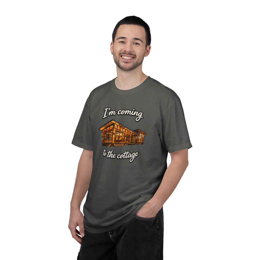 Cottage Cabin T-Shirt: "I'm Coming to the Cottage" Relaxed Heated Rivalry Retreat Tee