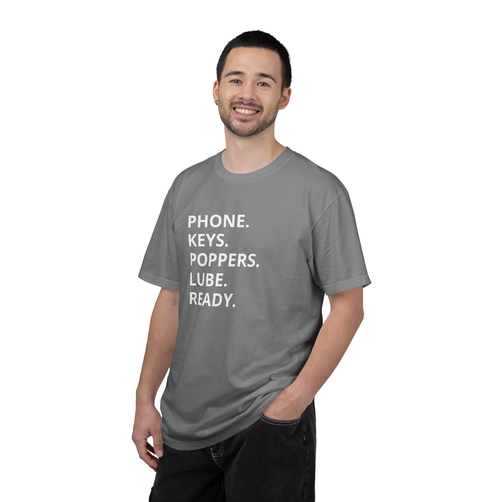 LGBT "Phone. Keys. Poppers. Lube. Ready." T-shirt