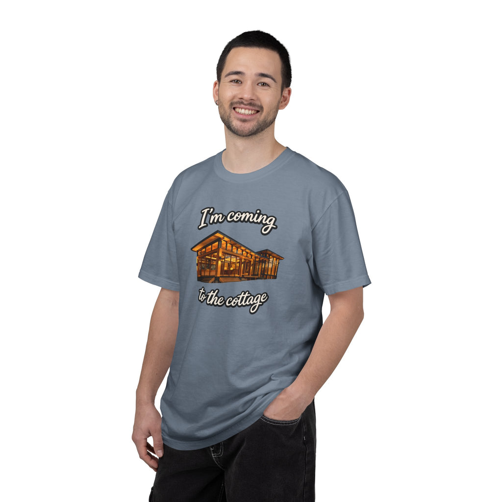 Cottage Cabin T-Shirt: "I'm Coming to the Cottage" Relaxed Heated Rivalry Retreat Tee