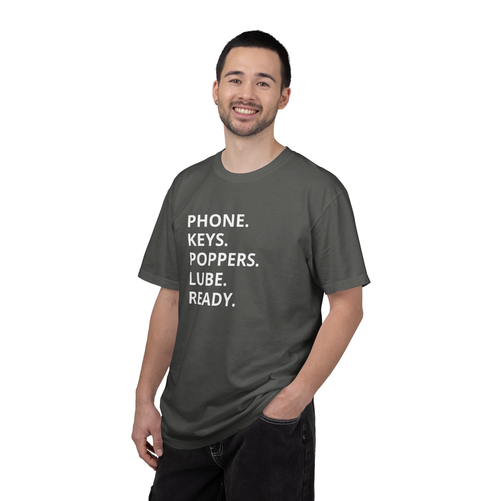LGBT "Phone. Keys. Poppers. Lube. Ready." T-shirt