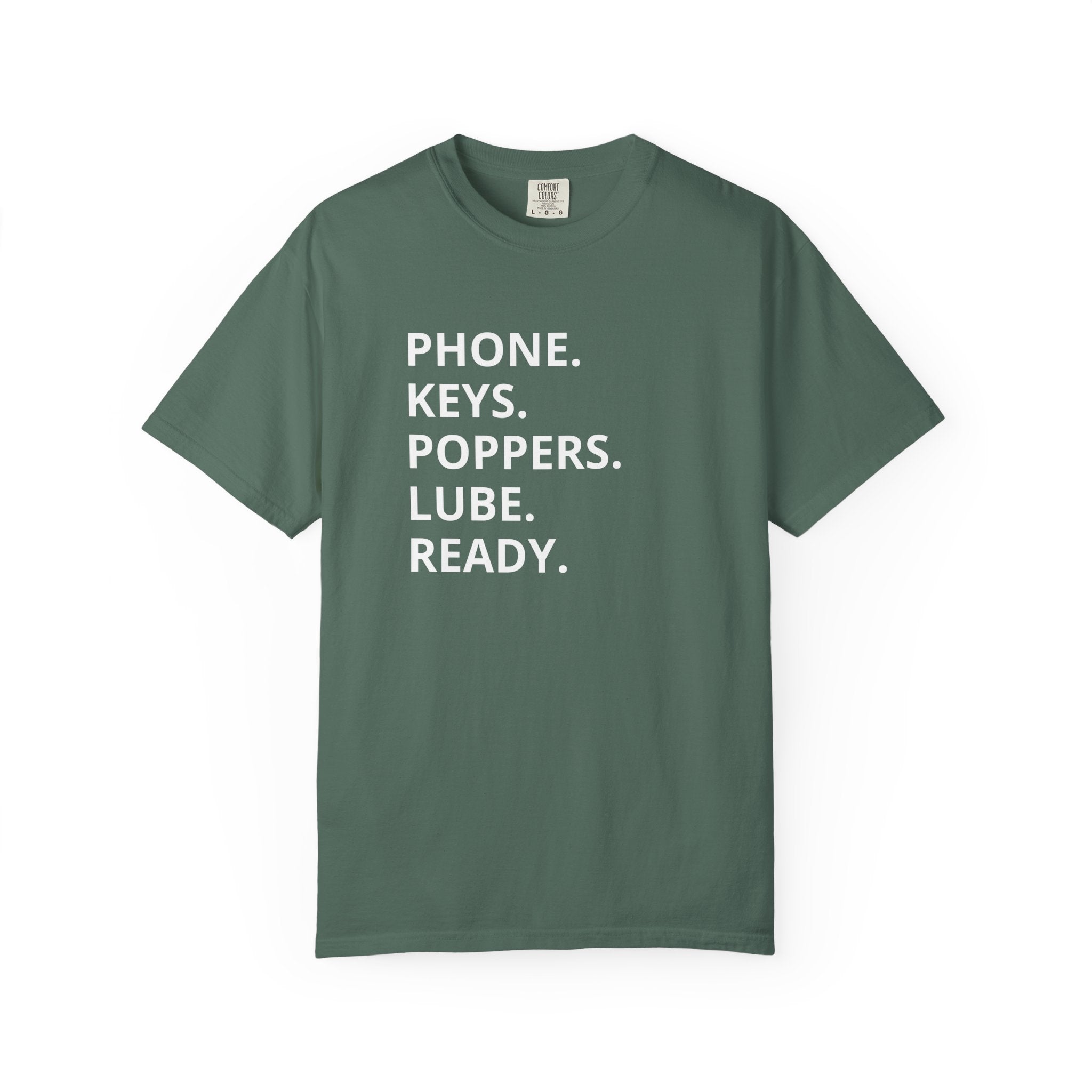LGBT "Phone. Keys. Poppers. Lube. Ready." T-shirt