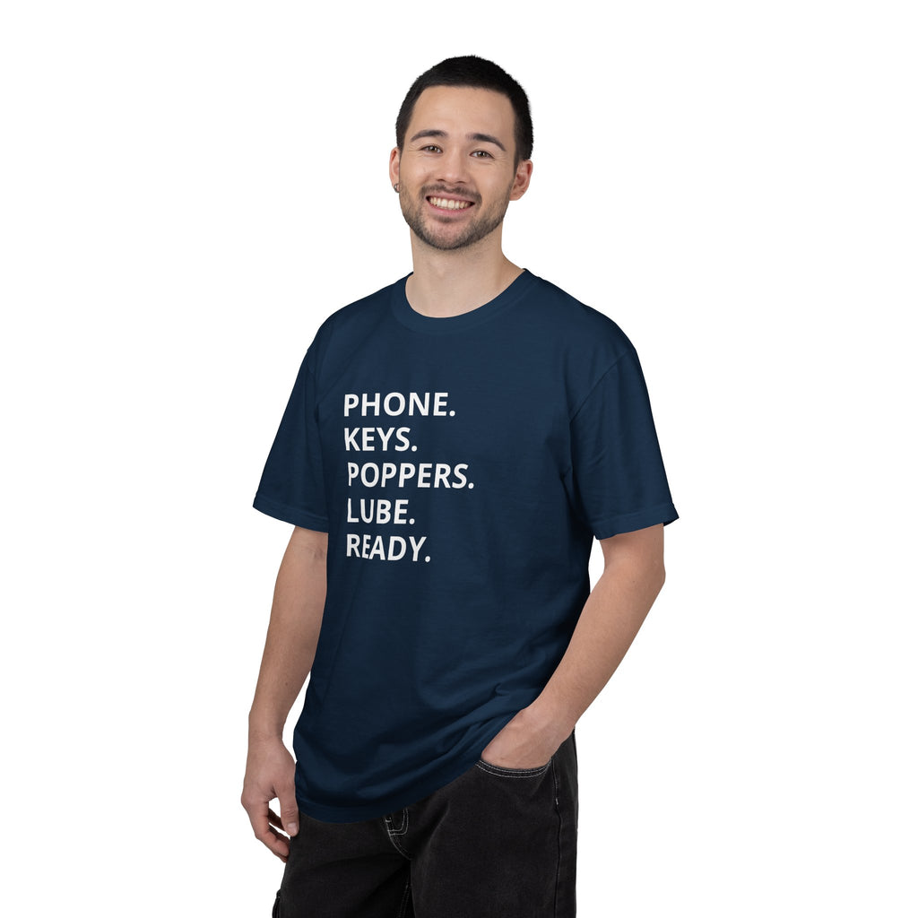 LGBT "Phone. Keys. Poppers. Lube. Ready." T-shirt