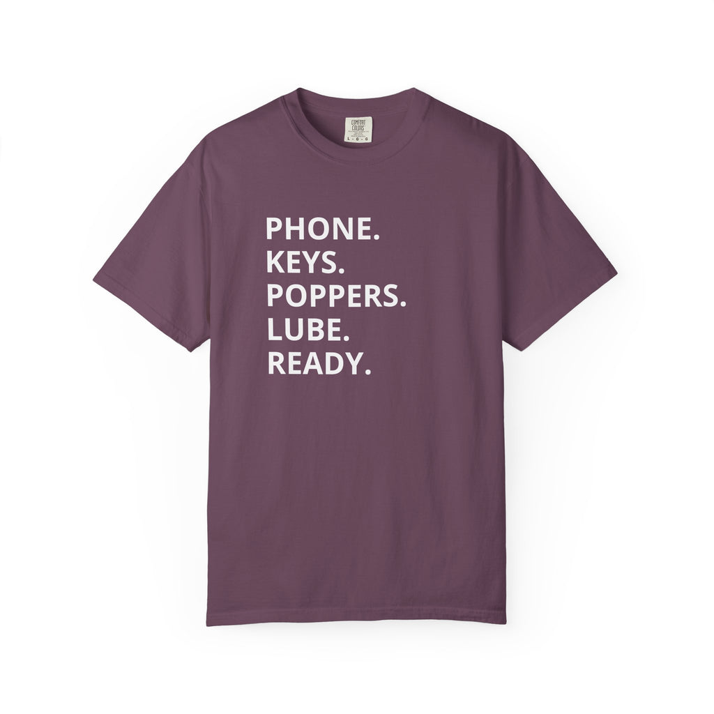 LGBT "Phone. Keys. Poppers. Lube. Ready." T-shirt