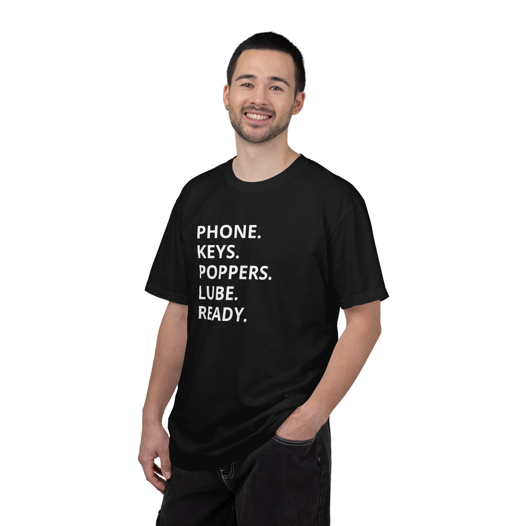 LGBT "Phone. Keys. Poppers. Lube. Ready." T-shirt