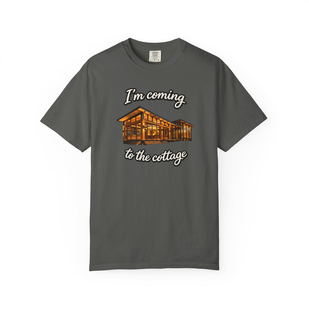 Cottage Cabin T-Shirt: "I'm Coming to the Cottage" Relaxed Heated Rivalry Retreat Tee