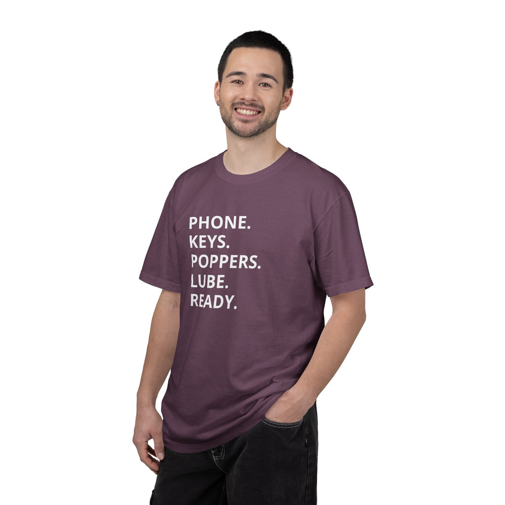 LGBT "Phone. Keys. Poppers. Lube. Ready." T-shirt